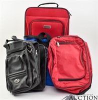 Red Protege Carry-On Suit Case & Misc. Bags