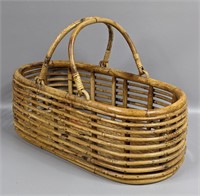 Vintage Handmade Bamboo Basket