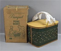 Vintage Burlington Banquet Picnic Basket