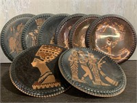 Egypt Chiseled Copper Plates Plaque
