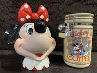 Mickey & Friends Coffee Canister & Minnie Tea Pot