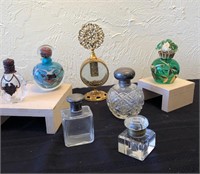 6 Perfumes Bottles & Ink Well
