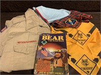 Boy Scout Uniform Top, Cub Scouts Book & Scarves