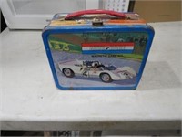 Vintage Auto Race Lunch Box w/ Thermos (No