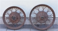 2 pcs Antique Wire Spke Wheels    21" & 22"