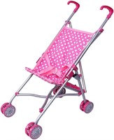Precious Toys Pink & White Polka Dots Stroller
