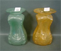 Two Consolidated Catalonian 1165 Pinch Vases
