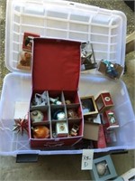 Large Tote of Ornaments & Decor