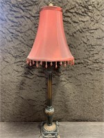 26” Modern Lamp with Red Wine Lampshade