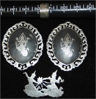 Vintage Thai .925 Silver Jewelry Ring & Pins