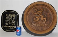 Vintage Lowenbrau Beer Signs - Keg & Flat