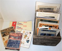 Ephemera & Vintage Prints in Wood Box