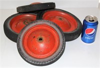 4 Vintage Wagon Wheels - 2 - 9.5", 2 - 8.5"
