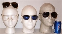 4 Vintage Eyeglasses - 3 Sunglasses - Aviator 70s