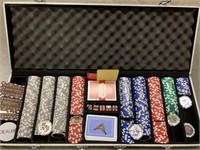 Poker Chips in Silver Hard Case