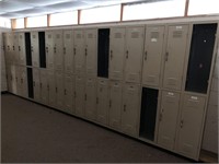 Metal School Lockers Three-Wide Double-Tier