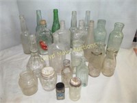 Antique & Vintage Glass Bottle Collection - 23pc