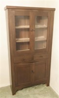 Vintage Rustic Wood Curio Cabinet
