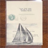 US Stamps Santa Cruz Yacht Club Postal Card 1947,