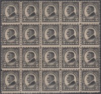 US Stamps #610 Mint NH Block of 20 - quite pretty!