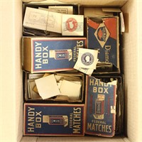 US Stamps Used Cut Squares in old Match boxes, hun