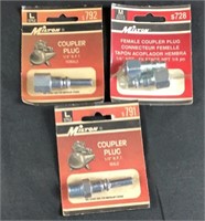 Three pieces air compressor couplers plugs
