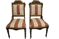 Pair of Tom Glavine's signed Victorian Chairs
