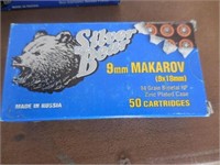 BOX-SILVER BEAR 9MM MARKAROV AMMUNITION
