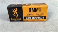 (150) Browning 124gr 9mm Luger FMJ Ammo