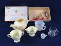 Vintage Ideal Plastic Teapot Creamer Sugar bowl