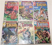 (6) Vintage Marvel Tarzan Comic Books