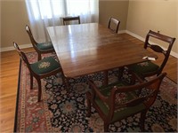 ANTIQUE DROP LEAF TABLE 6 CHAIRS