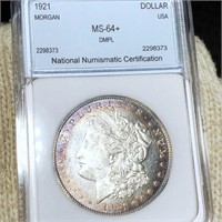 1921 Morgan Silver Dollar NNC - MS64+ DMPL
