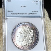 1890 Morgan Silver Dollar NNC - MS65