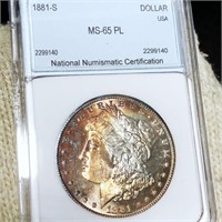 1881-S Morgan Silver Dollar NNC - MS 65 PL
