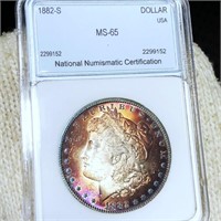 1882-S Morgan Silver Dollar NNC - MS65