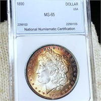 1890 Morgan Silver Dollar NNC - MS65