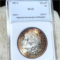 1881-S Morgan Silver Dollar NNC - MS66