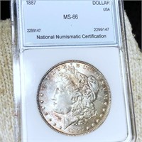 1887 Morgan Silver Dollar NNC - MS66