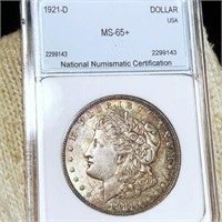 1921-D Morgan Silver Dollar NNC - MS65+
