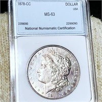 1878-CC Morgan Silver Dollar NNC - MS63