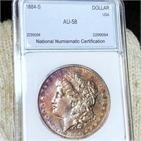 1884-S Morgan Silver Dollar NNC - AU58