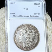 1892-S Morgan Silver Dollar NNC - VF35