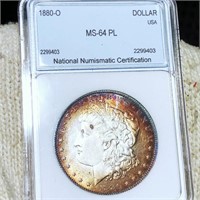 1880-O Morgan Silver Dollar NNC - MS 64 PL