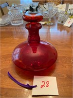 ANTIQUE RUBY RED DECANTER
