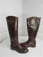 Brown Leather Tory Burch Boots