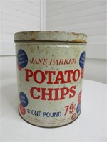 Vintage Jane Parker Potato Chips Can