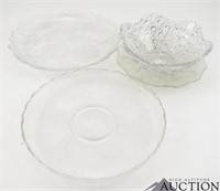 Misc. Pressed Glass Trays & Serving Bowl