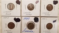 (6) Lincoln Cent Wheat Pennies
