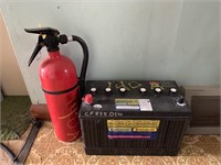 Battery and fire extinguisher, DONT KNOW CONDITION